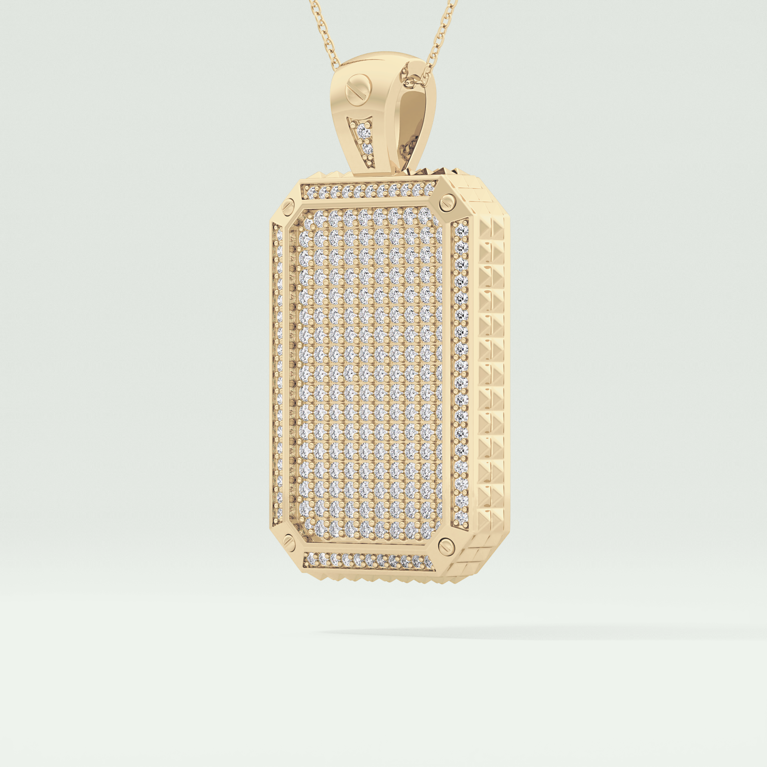 2.10 CT Glamorous Round Moissanite Diamond Stones Necklace For Him 1